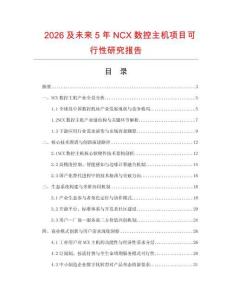 2026及未來5年NCX數控主機項目可行性研究報告