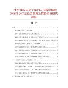 2026年及未來5年內中國微電腦脈沖治療儀行業投資前景及策略咨詢研究報告