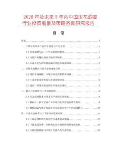 2026年及未來5年內中國壓花酒壺行業投資前景及策略咨詢研究報告