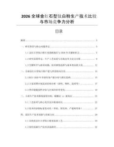 2026全球金紅石型鈦白粉生產技術比較與市場競爭力分析