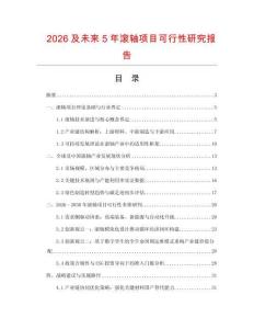 2026及未來5年滾軸項目可行性研究報告
