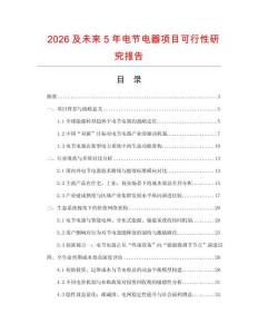 2026及未來5年電節電器項目可行性研究報告
