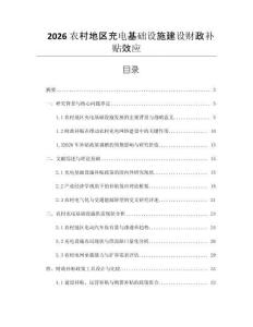 2026農村地區充電基礎設施建設財政補貼效應