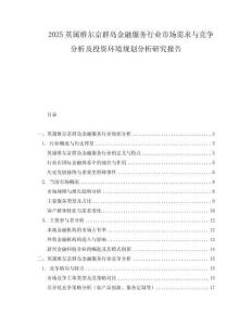 2025英屬維爾京群島金融服務(wù)行業(yè)市場需求與競爭分析及投資環(huán)境規(guī)劃分析研究報告