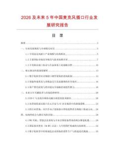 2026及未來5年中國麥克風插口行業發展研究報告