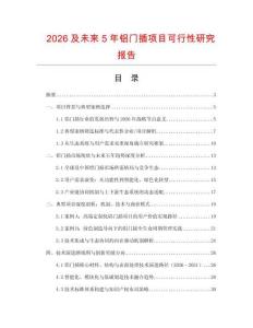 2026及未來5年鋁門插項目可行性研究報告