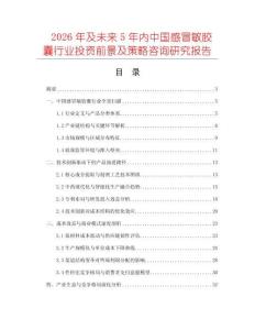 2026年及未來5年內中國感冒敏膠囊行業投資前景及策略咨詢研究報告