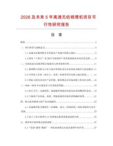 2026及未來5年高速無紡梳理機項目可行性研究報告