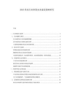 2025供水行業(yè)智慧水務(wù)建設(shè)策略研究