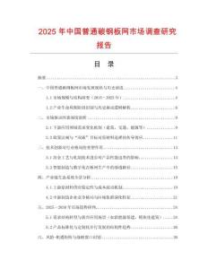 2025年中國普通碳鋼板網市場調查研究報告