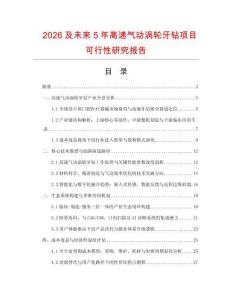 2026及未來5年高速氣動渦輪牙鉆項目可行性研究報告