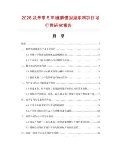 2026及未來(lái)5年植筋錨固灌漿料項(xiàng)目可行性研究報(bào)告