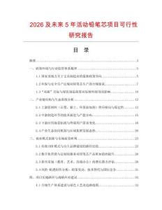 2026及未來5年活動鉛筆芯項目可行性研究報告
