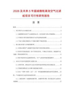 2026及未來(lái)5年超細(xì)微粒高效空氣過(guò)濾紙項(xiàng)目可行性研究報(bào)告