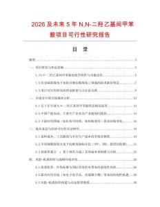2026及未來5年NN-二羥乙基間甲苯胺項目可行性研究報告
