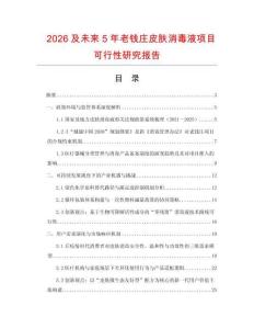 2026及未來5年老錢莊皮膚消毒液項目可行性研究報告