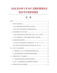 2026及未來5年MIT式耐折度測定儀項目可行性研究報告