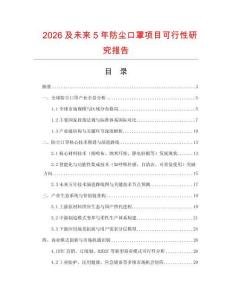 2026及未來5年防塵口罩項目可行性研究報告