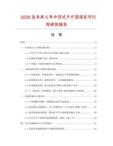 2026及未來5年中空式千斤頂項目可行性研究報告
