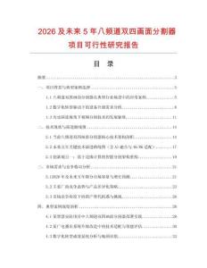 2026及未來5年八頻道雙四畫面分割器項(xiàng)目可行性研究報(bào)告