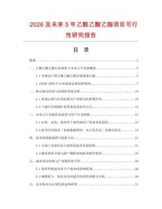 2026及未來(lái)5年乙酰乙酸乙脂項(xiàng)目可行性研究報(bào)告