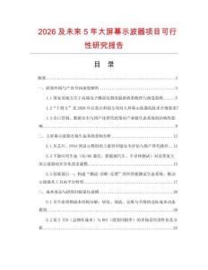 2026及未來5年大屏幕示波器項目可行性研究報告