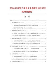 2026及未來5年鍛壓全銅彎頭項目可行性研究報告