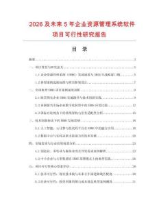 2026及未來5年企業資源管理系統軟件項目可行性研究報告