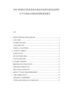 2025智慧醫療檢查設備市場競爭態勢分析及遠程醫療平臺國際市場拓展策略深度報告