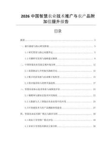 2026中国智慧农业技术推广与农产品附加值提升报告