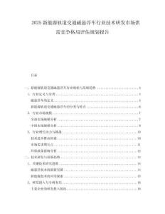 2025新能源軌道交通磁懸浮車行業技術研發市場供需競爭格局評估規劃報告