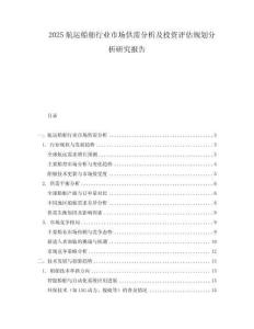 2025航運船舶行業市場供需分析及投資評估規劃分析研究報告