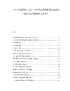 2025航海船舶制造業市場研究分析現狀供需態勢條件投資評估項目融資發展報告