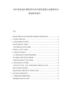 2025新加坡生物醫(yī)藥行業(yè)市場(chǎng)發(fā)展?jié)摿叭谫Y布局規(guī)劃研究報(bào)告
