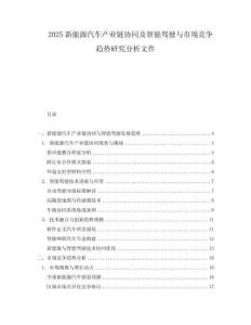 2025新能源汽車產(chǎn)業(yè)鏈協(xié)同及智能駕駛與市埸競爭趨勢研究分析文件
