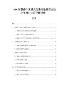 2026智慧停車無感支付系統數據安全防護與用戶體驗平衡報告