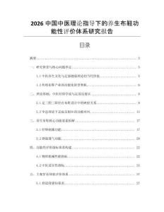 2026中國中醫理論指導下的養生布鞋功能性評價體系研究報告