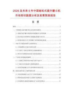 2026及未來5年中國鏈輪式提升翻斗機市場現狀數據分析及前景預測報告