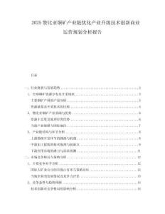 2025贊比亞銅礦產業(yè)鏈優(yōu)化產業(yè)升級技術創(chuàng)新商業(yè)運營規(guī)劃分析報告