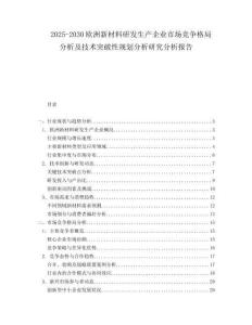 2025-2030歐洲新材料研發生產企業市場競爭格局分析及技術突破性規劃分析研究分析報告