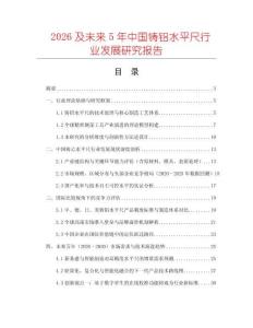 2026及未來5年中國鑄鋁水平尺行業(yè)發(fā)展研究報(bào)告