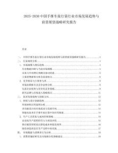 2025-2030中国手推车旅行袋行业市场发展趋势与前景展望战略研究报告