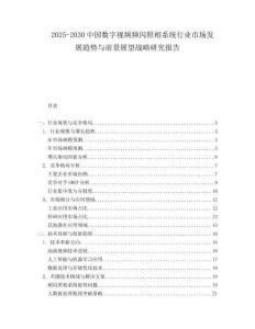 2025-2030中國數(shù)字視頻頻閃照相系統(tǒng)行業(yè)市場發(fā)展趨勢與前景展望戰(zhàn)略研究報告