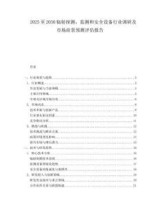 2025至2030輻射探測，監(jiān)測和安全設(shè)備行業(yè)調(diào)研及市場前景預(yù)測評(píng)估報(bào)告