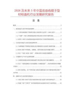 2026及未來5年中國雙曲線輥子型材校直機行業(yè)發(fā)展研究報告