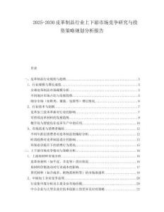 2025-2030皮革制品行業(yè)上下游市場(chǎng)競(jìng)爭(zhēng)研究與投資策略規(guī)劃分析報(bào)告
