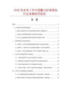 2026及未來5年中國翻斗缸修理包行業(yè)發(fā)展研究報告