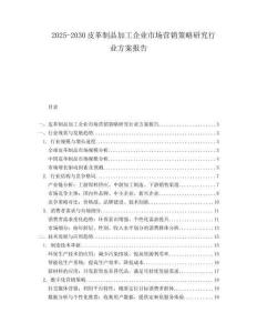2025-2030皮革制品加工企業市場營銷策略研究行業方案報告
