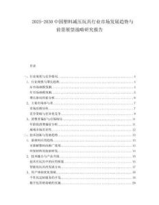 2025-2030中國塑料減壓玩具行業市場發展趨勢與前景展望戰略研究報告