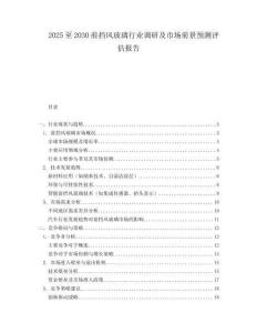 2025至2030前擋風玻璃行業調研及市場前景預測評估報告
